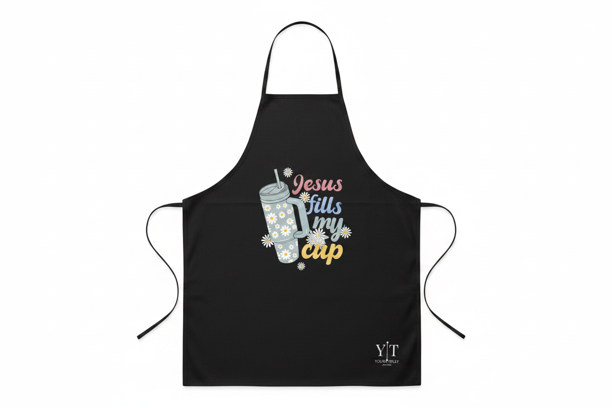 Jesus Fills My Cup Apron - AI generated product image