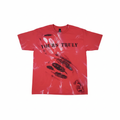 Red Tie-Dye Feather Tee - White Background