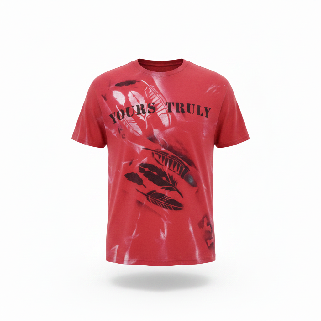 Yours Truly Feather Tie-Dye Tee - Upright